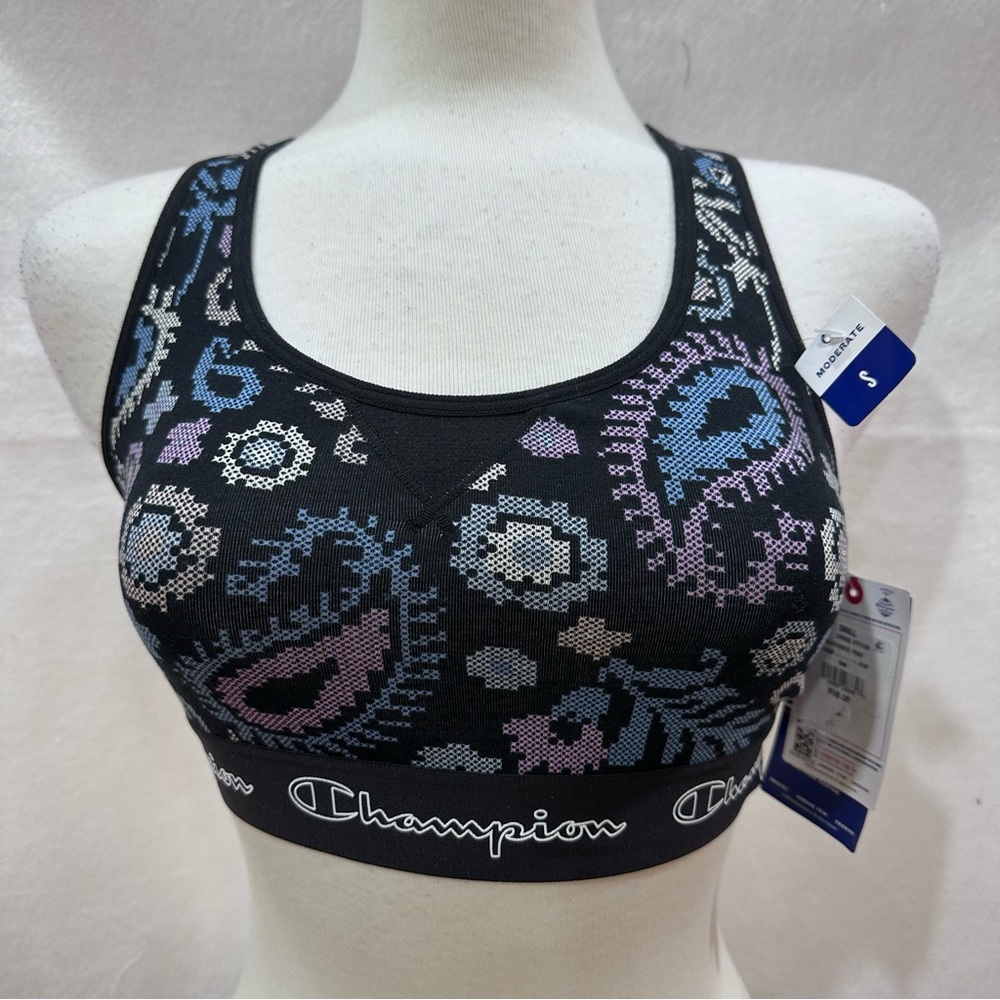 Champion Black Paisley Sports Bra